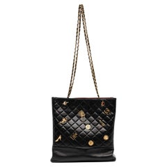 Chanel 1994 Timeless Bag Rare Vintage  Limited Edition Lucky Charm Black Tote