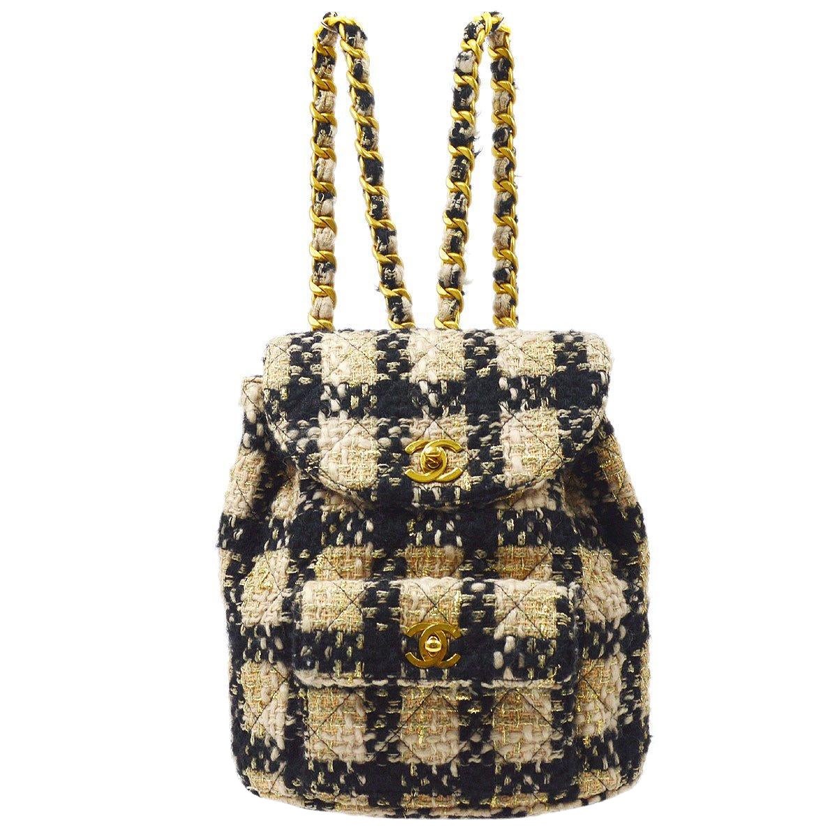 Chanel 1994 Tweed Duma Backpack Medium For Sale