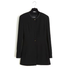 Chanel 1994 Veste Maxi Robe Mini FR36 Black Wool Maxi Jacket Mini Dress UK8 US4