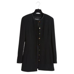 Chanel 1994 Veste Maxi Robe Mini FR36 Black Wool Maxi Jacket Mini Dress UK8 US4