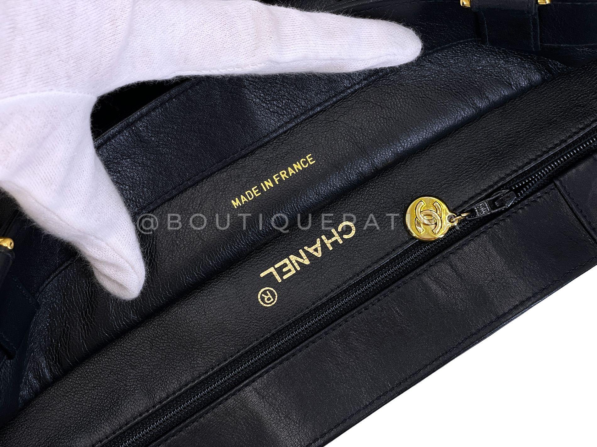 Chanel 1994 Vintage Black Chunky Chain Classic Tote Bag 24k GHW 68387 en vente 6