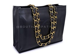 Chanel 1994 Vintage Black Chunky Chain Classic Tote Bag 24k GHW 68387