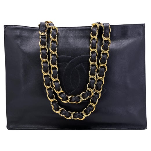 Chanel Dark Gray Caviar Grand Shopper Tote XL Bag SHW 64707 For Sale at  1stDibs