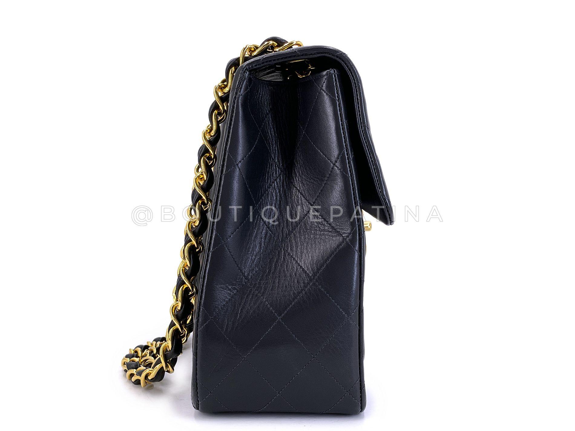 Chanel 1994 Vintage Black Maxi Classic Flap Bag 24k GHW 68171 Excellent état - En vente à Costa Mesa, CA