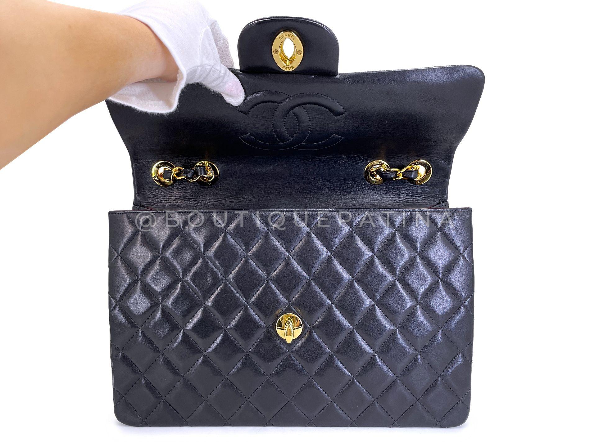 Chanel 1994 Vintage Black Maxi Classic Flap Bag 24k GHW 68171 en vente 4