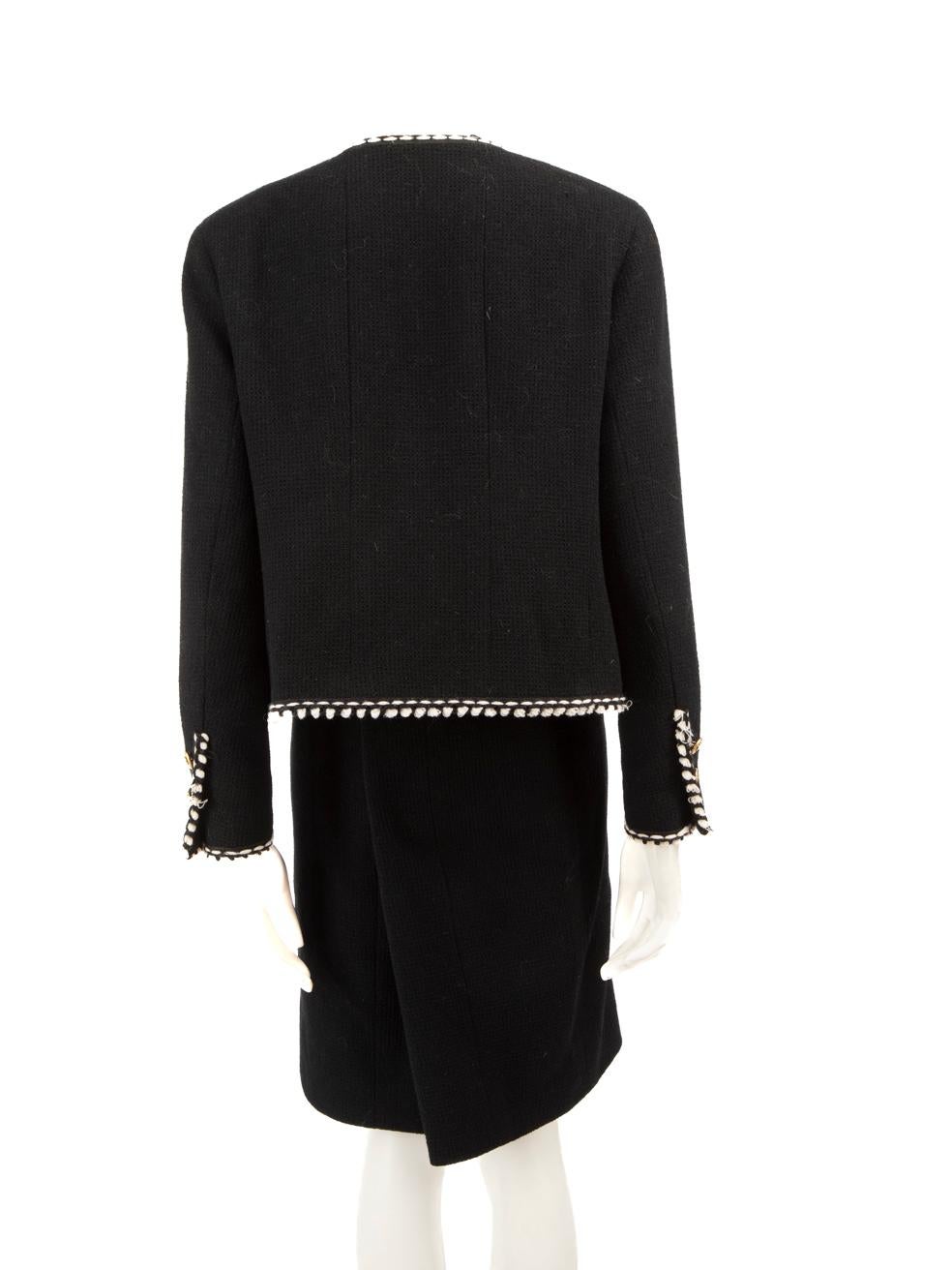 Chanel 1994 Vintage Black Tweed Co-Ord Size XXXL In Good Condition In London, GB