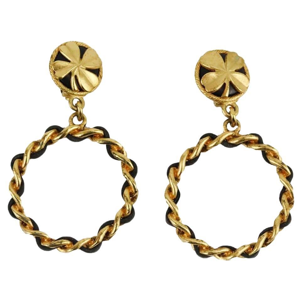 Louis Vuitton gold tone set of three brass Sweet Monogram hoop earrings