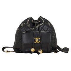 Chanel 1994 Retro Diamond Quilted Drawstring Bucket Backpack Rucksack Bag