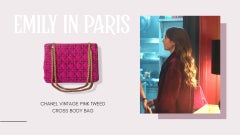 Chanel 1994 Vintage Emily in Paris Pink Tweed Rare Classic Reissue Tote Bag