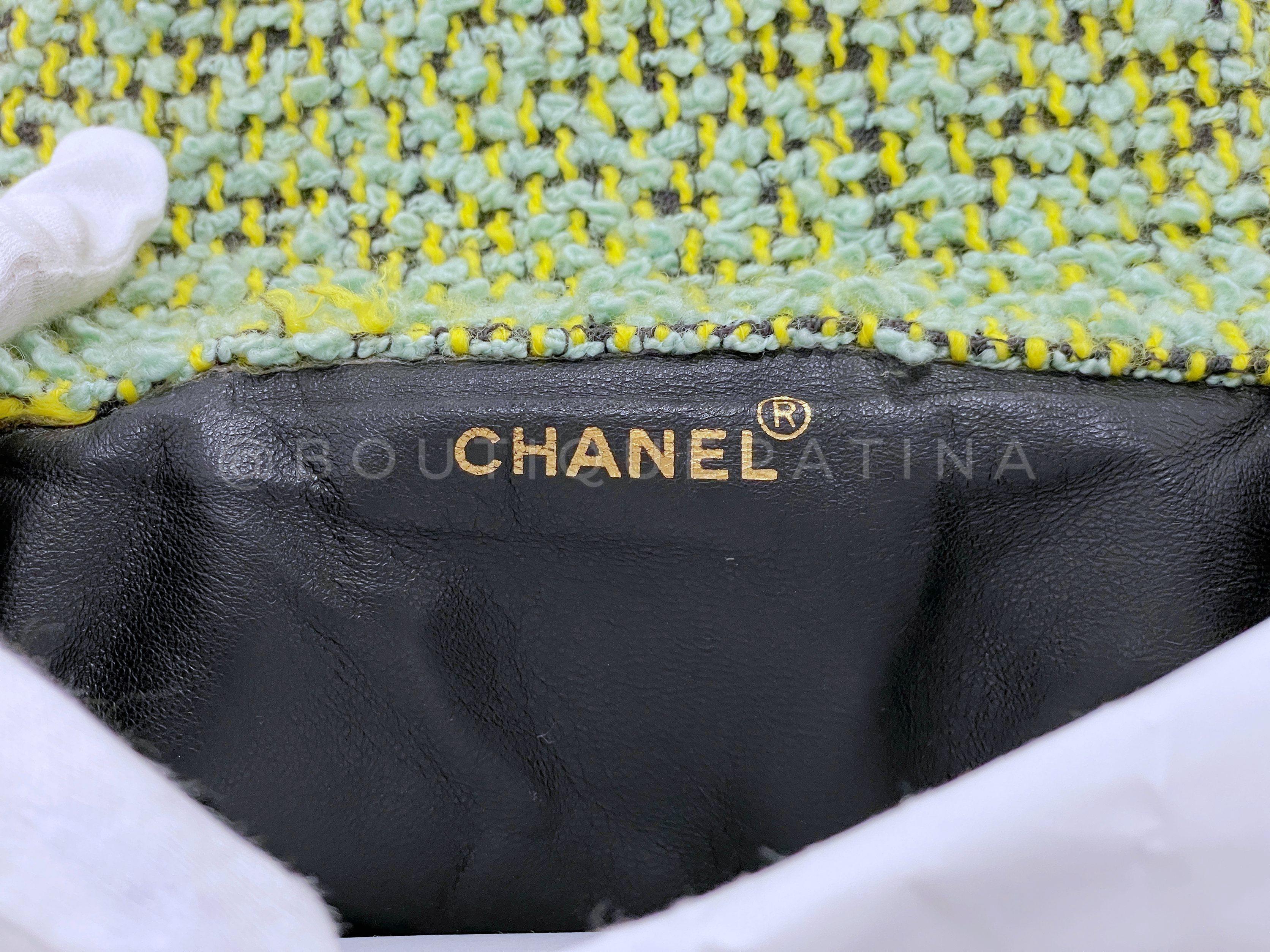 Chanel 1994 Vintage Green Tweed Duma Backpack Bag 66337 For Sale 4