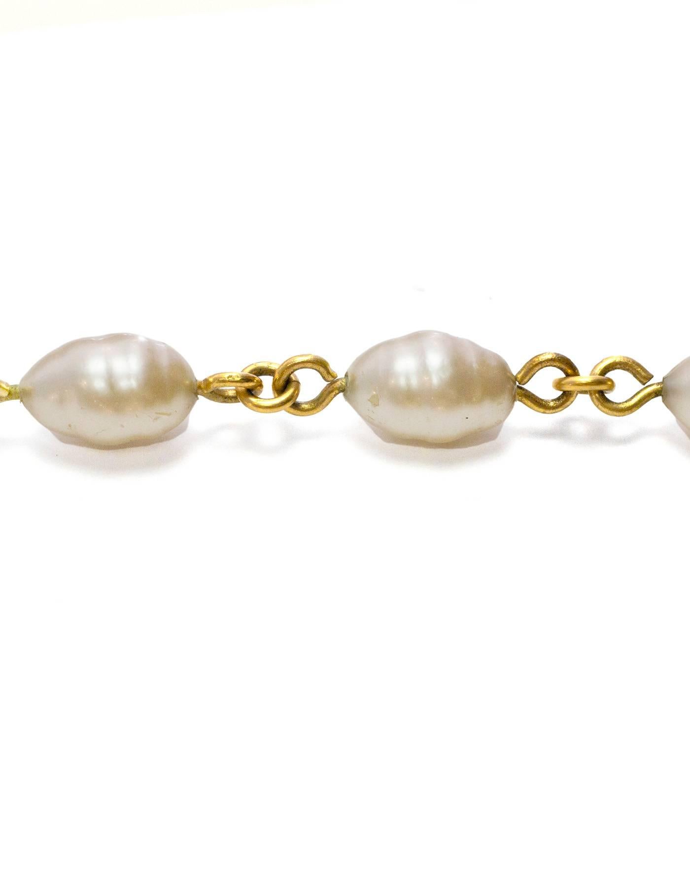 Women's Chanel 1994 Vintage Ivory Faux Pearl & Goldtone Necklace