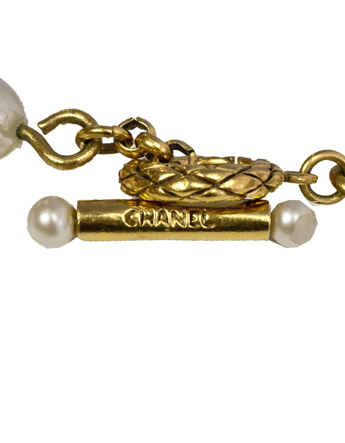 Chanel 1994 Vintage Ivory Faux Pearl & Goldtone Necklace 1