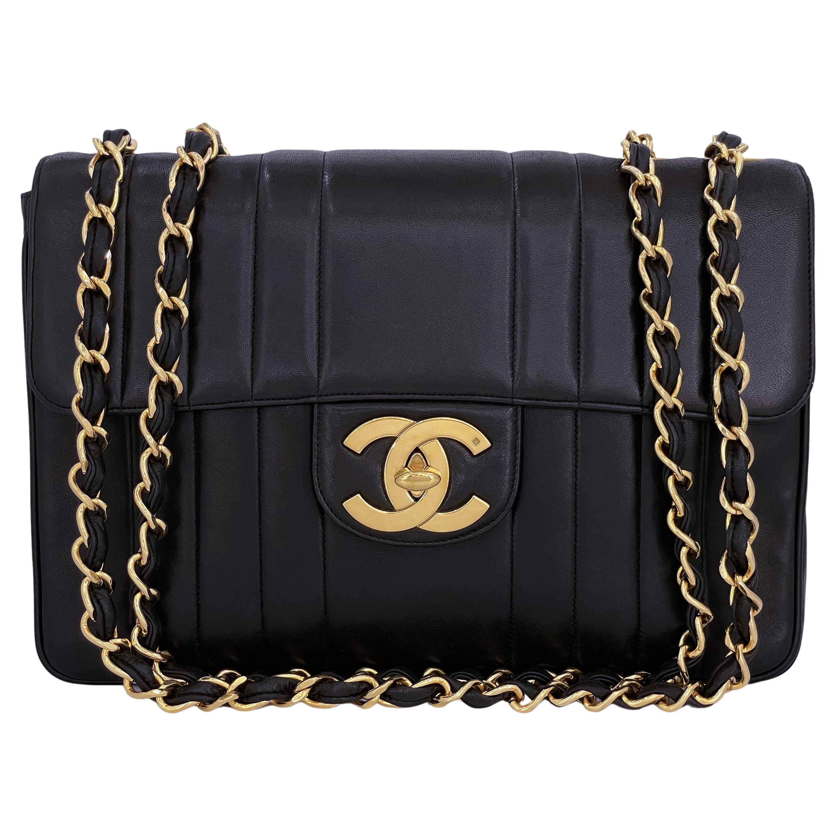 Chanel 1994 Vintage Mademoiselle Jumbo Classic Flap Bag 24k GHW ...