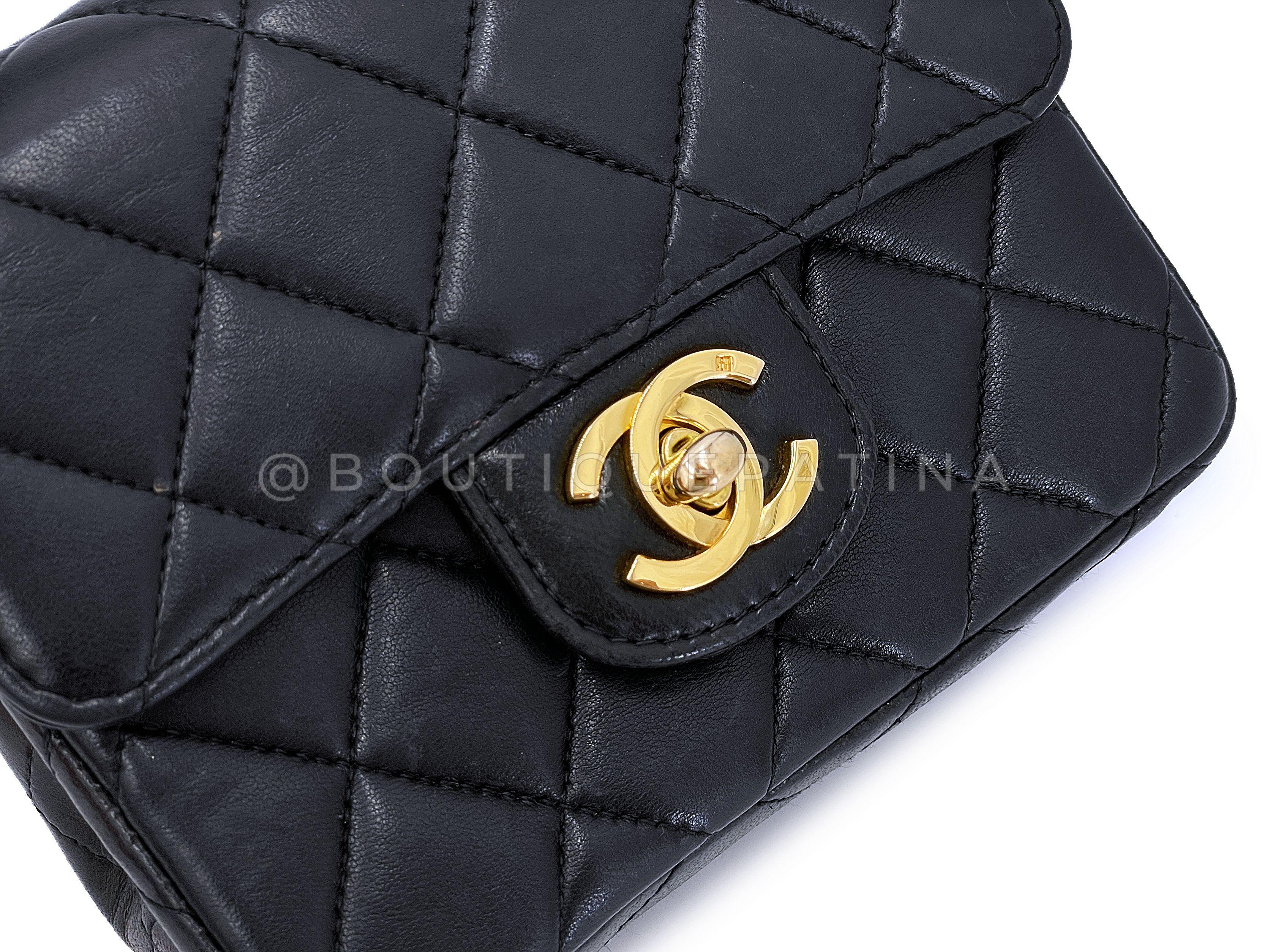 Chanel 1994 Vintage Parent Child Bag Kelly Flap Set Black 24k GHW 66669 For Sale 15