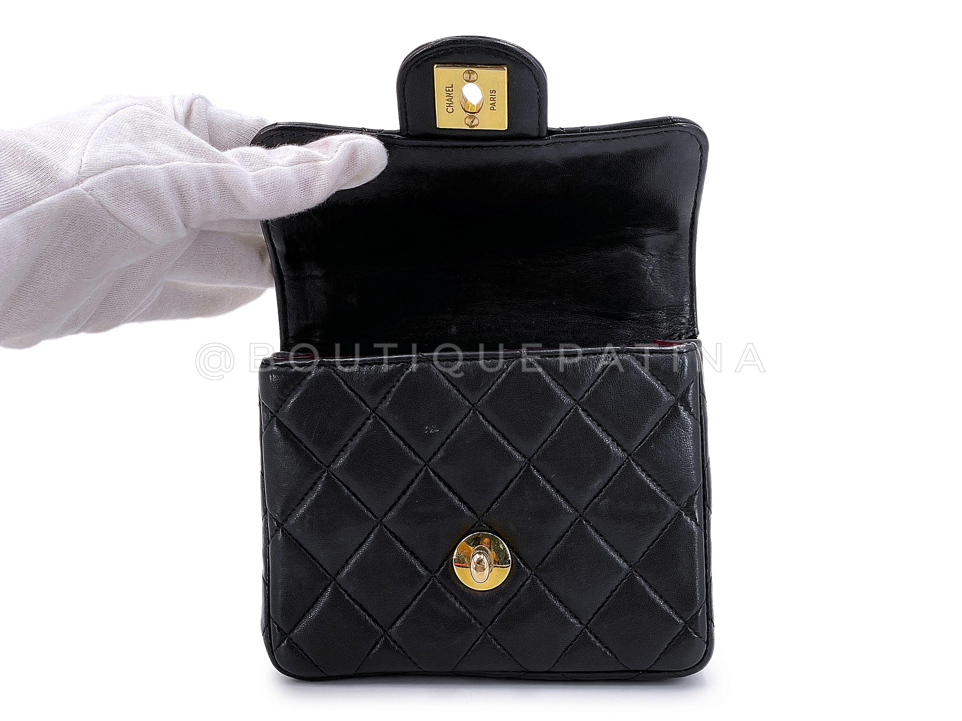 Chanel 1994 Vintage Parent Child Bag Kelly Flap Set Black 24k GHW 66669 For Sale 16