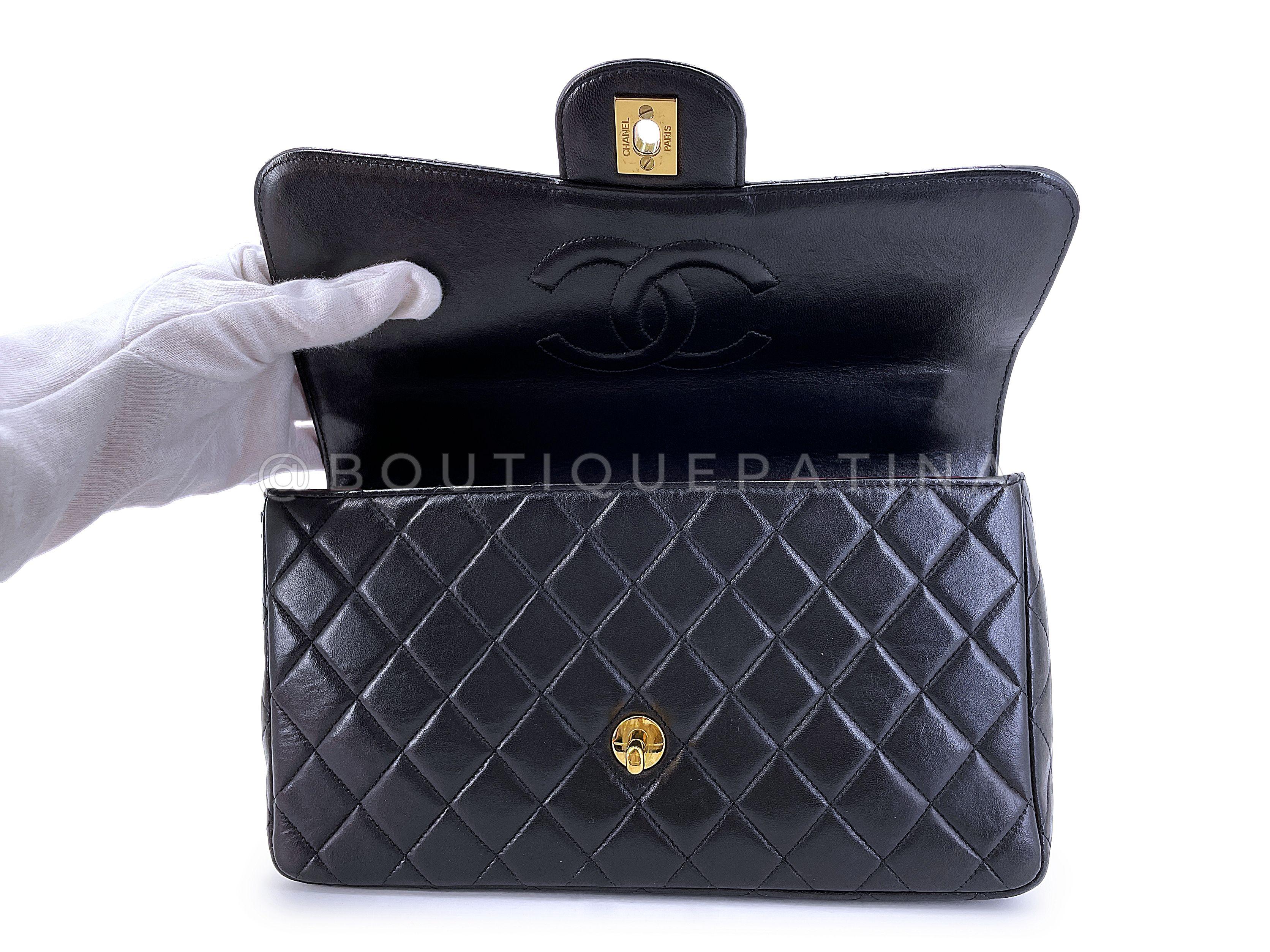 Chanel 1994 Vintage Parent Child Bag Kelly Flap Set Black 24k GHW 66669 For Sale 5