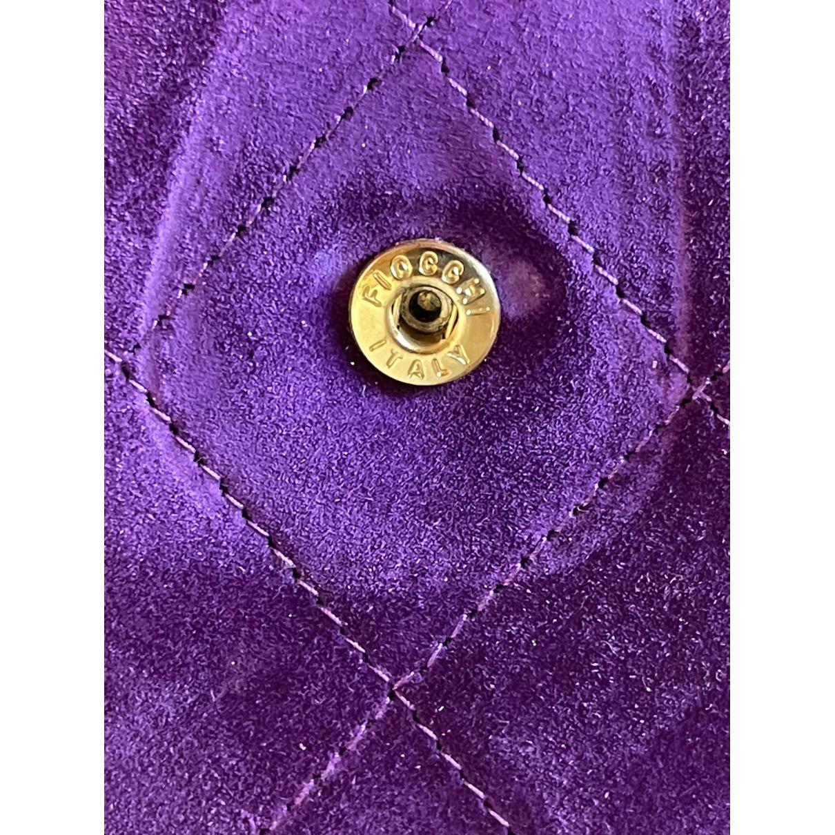Chanel Rare 1994 Vintage Purple Suede Quilted Gold CC Tassel Minaudière Clutch For Sale 6