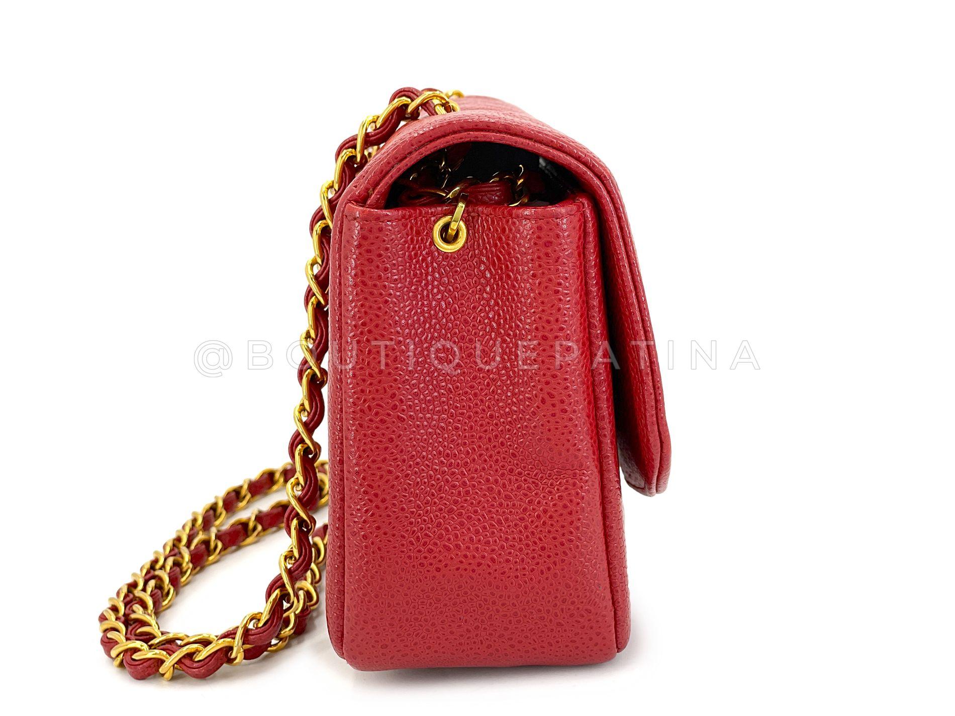 Chanel 1994 Vintage Caviar Petit sac à rabat Diana 24k GHW 68221 Excellent état - En vente à Costa Mesa, CA
