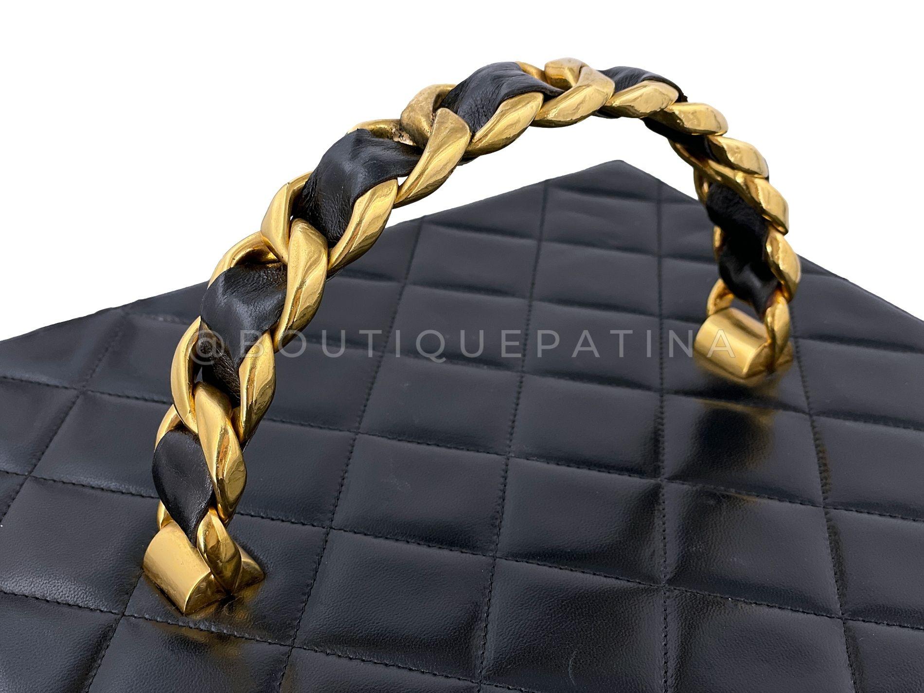 Chanel 1994 Vintage XL Quilted Box Vanity Case Bag 24k GHW 68031 In Excellent Condition For Sale In Costa Mesa, CA