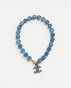 Chanel 1995 "Barbie Collection" Blue Crystal Rhinestone Anklet