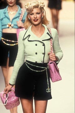 Chanel 1995 Barbie Collection Green Rhinestone Belt