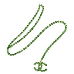 Chanel 1995 Barbie Collection Green Rhinestone Belt