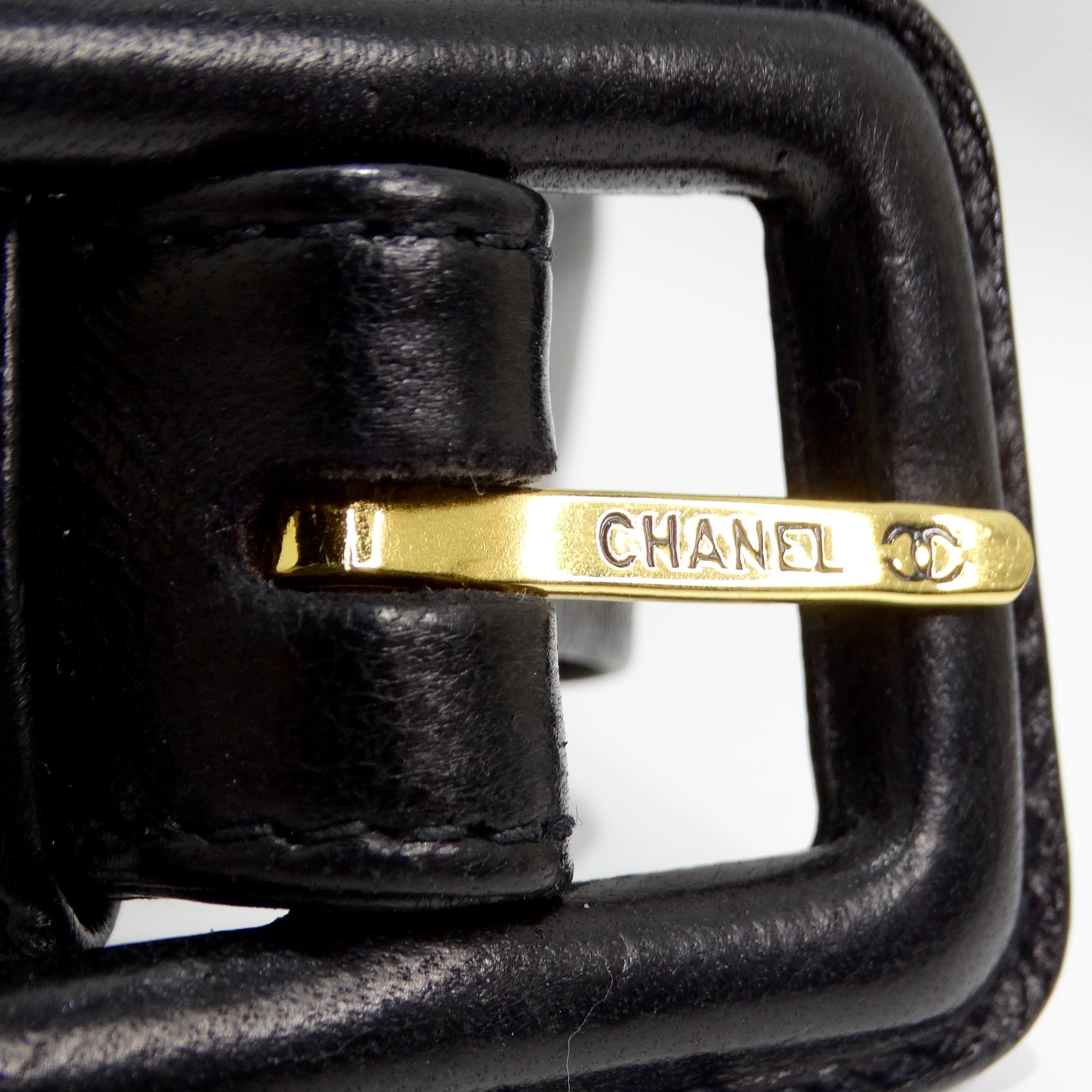 Chanel 1995 Black Caviar Leather Belt Bag 8