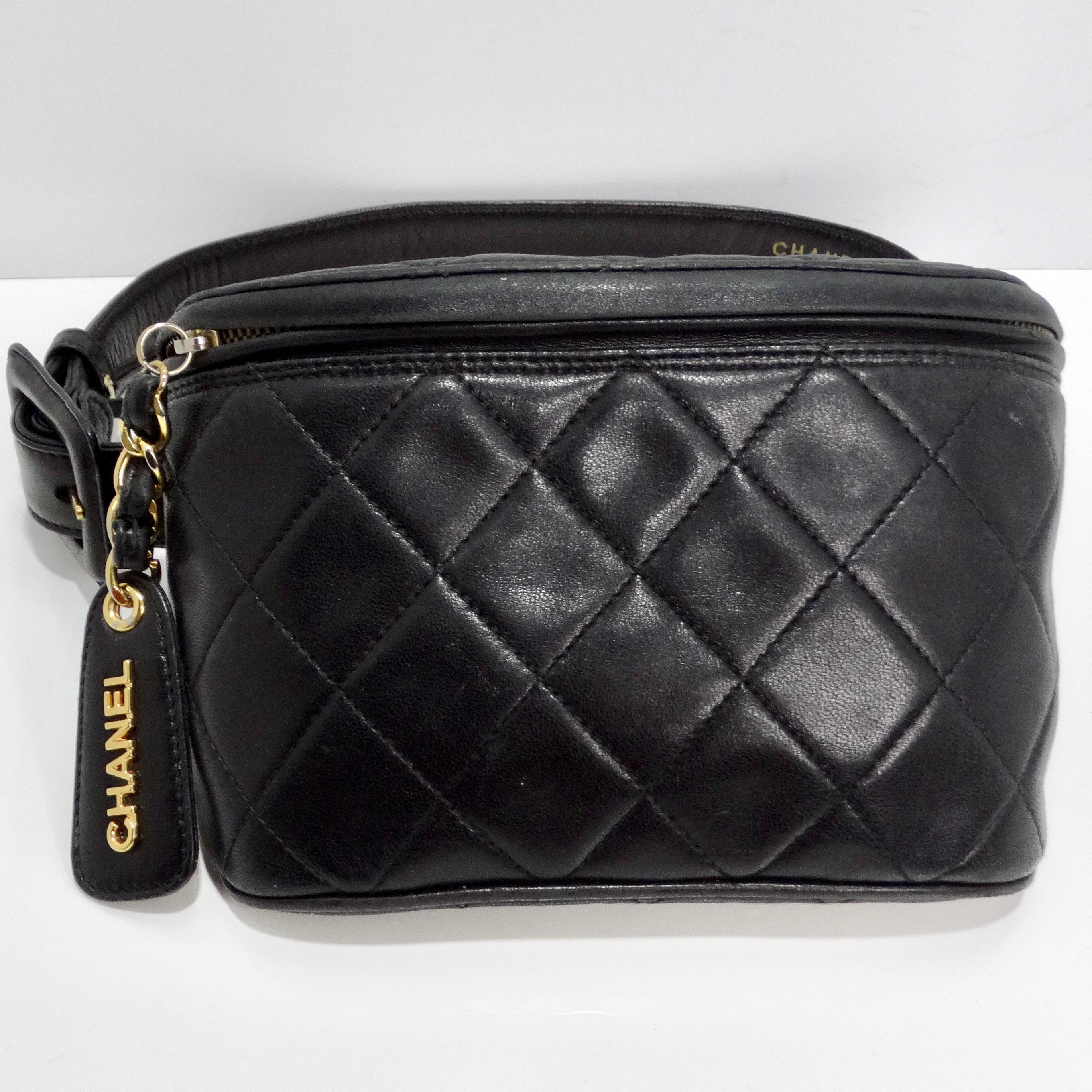 Chanel 1995 Black Caviar Leather Belt Bag 10