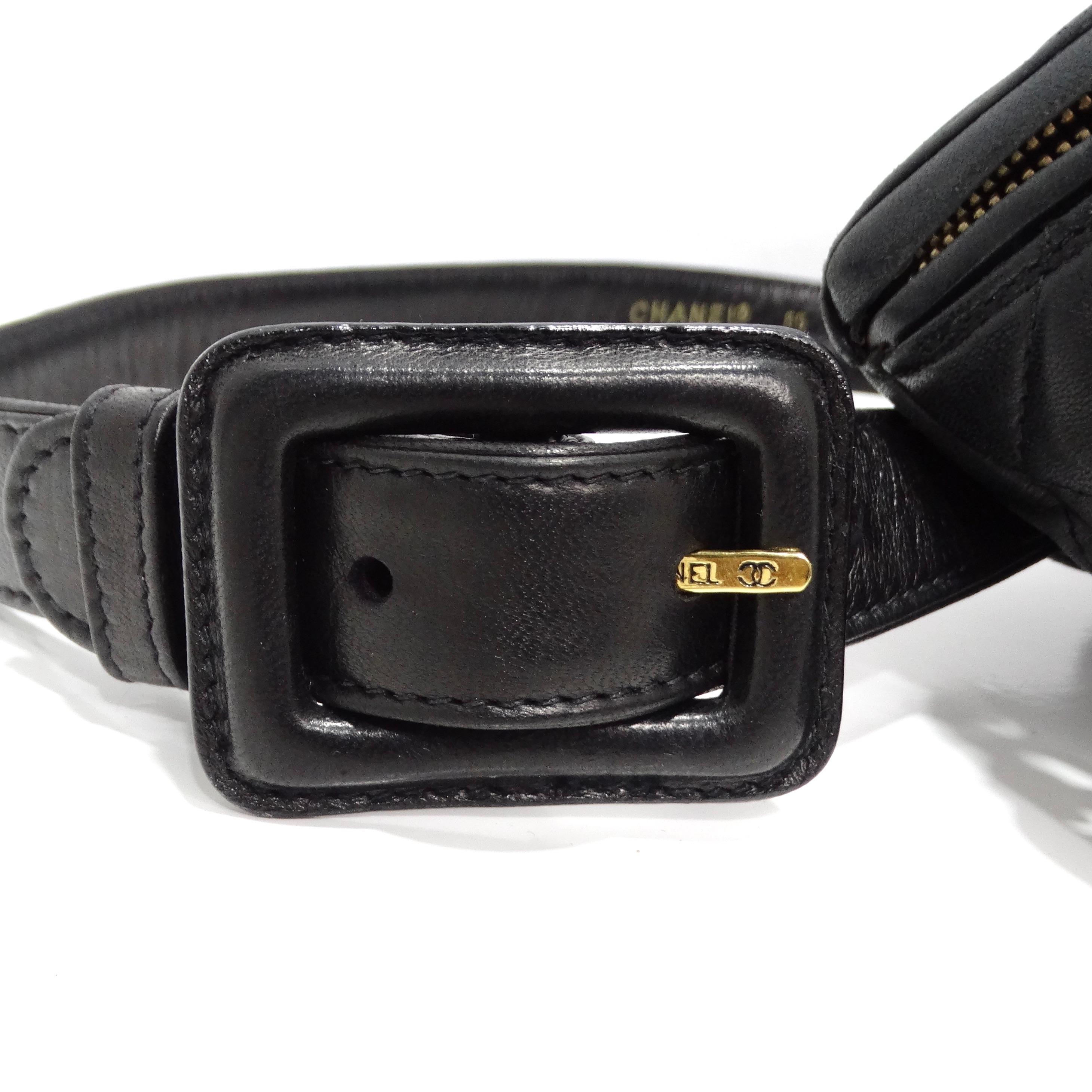 Chanel 1995 Black Caviar Leather Belt Bag 11