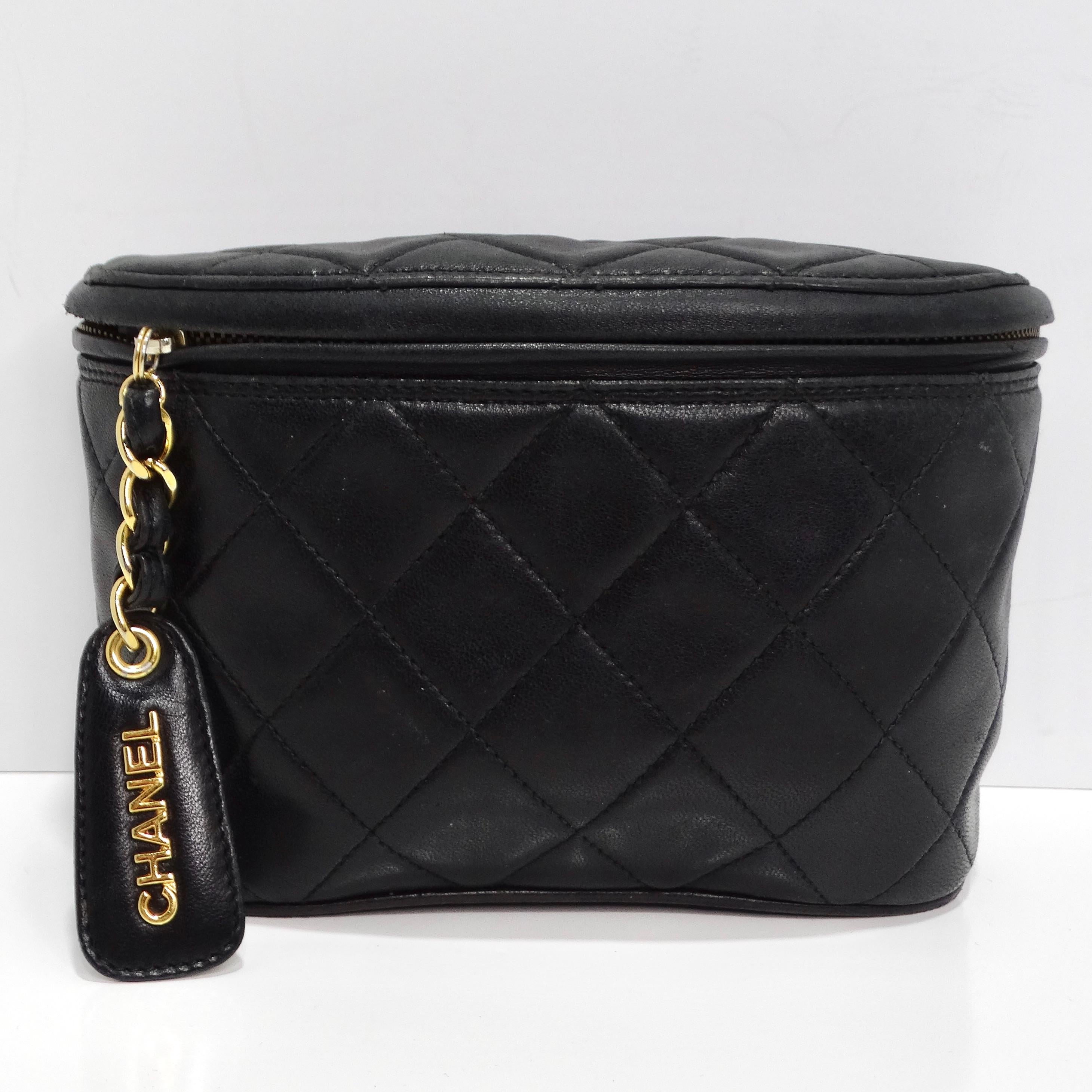 Introducing the rare and exquisite Chanel 1995 Black Caviar Leather Belt Bag, a timeless and iconic accessory that epitomizes luxury and sophistication. Crafted from luxurious black caviar leather, this belt bag features Chanel's signature quilted