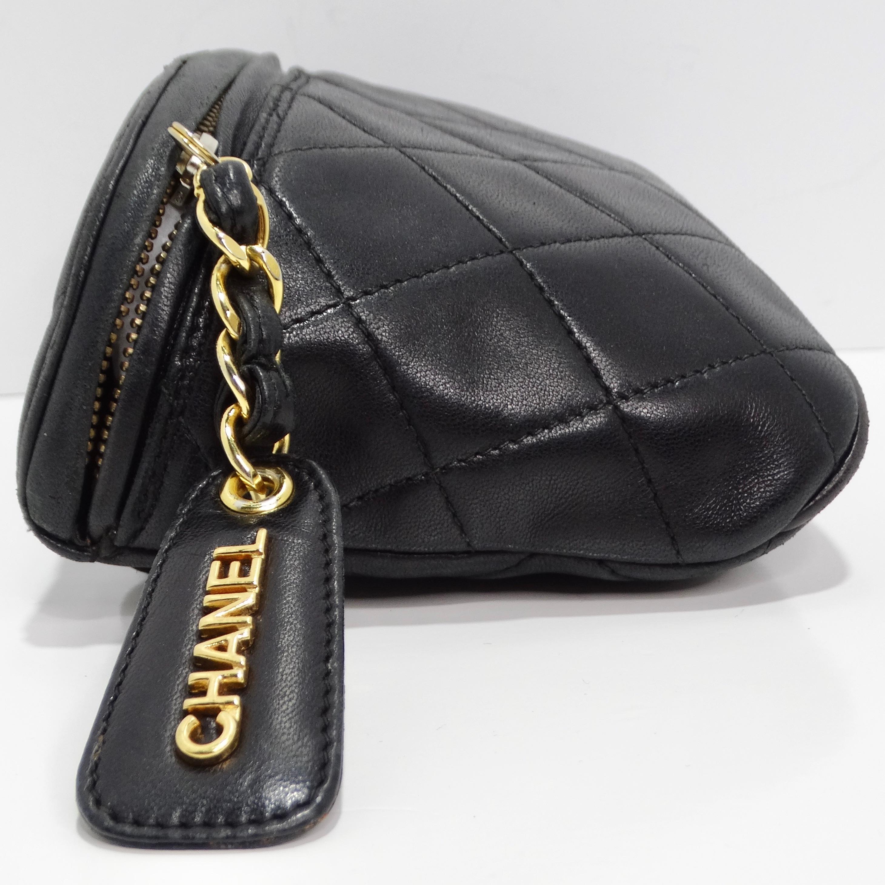 Chanel 1995 Black Caviar Leather Belt Bag In Excellent Condition In Scottsdale, AZ