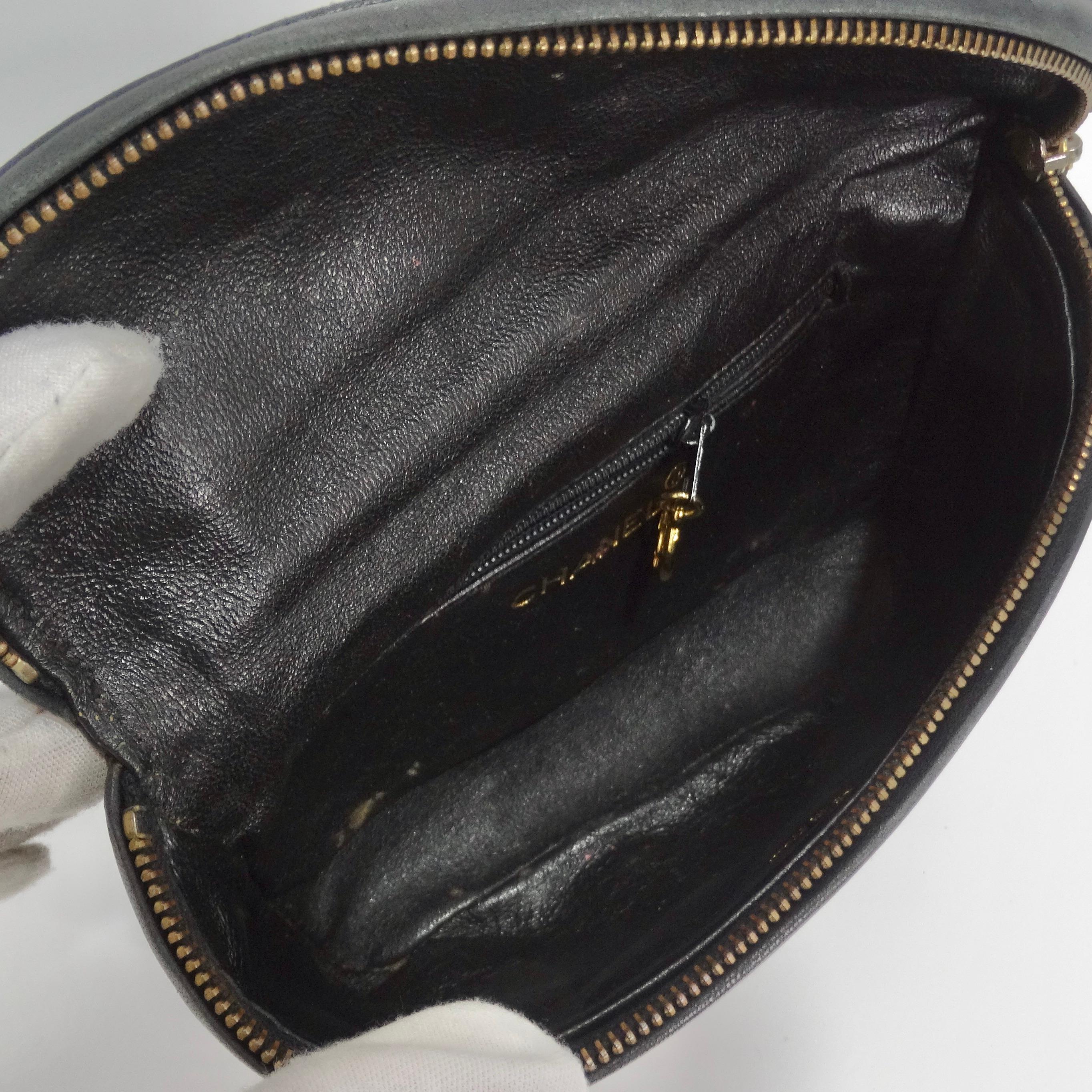 Chanel 1995 Black Caviar Leather Belt Bag 4