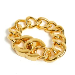 Chanel 1995 Bracelet Taille M L Maxi CC Turnlock Golden Chain Bracelet Size M L