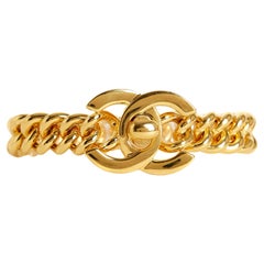 Chanel 1995 Bracelet Taille M L Maxi CC Turnlock Golden Chain Bracelet Size M L