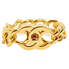 Chanel 1995 Bracelet Taille M L Maxi CC Turnlock Golden Chain Bracelet Size M L