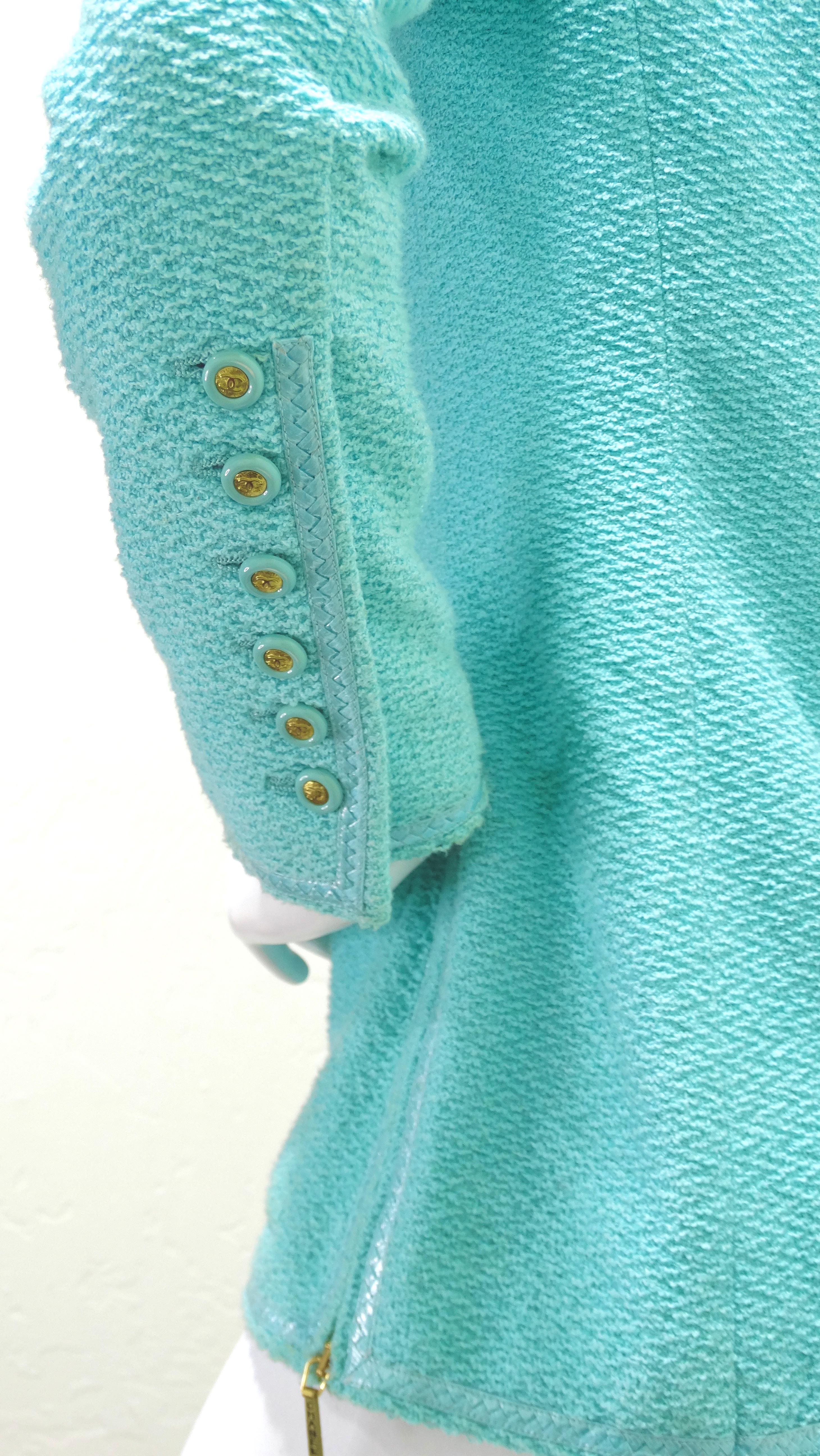 Chanel 1995 Fall Collection Teal Zip-Up Jacket 2