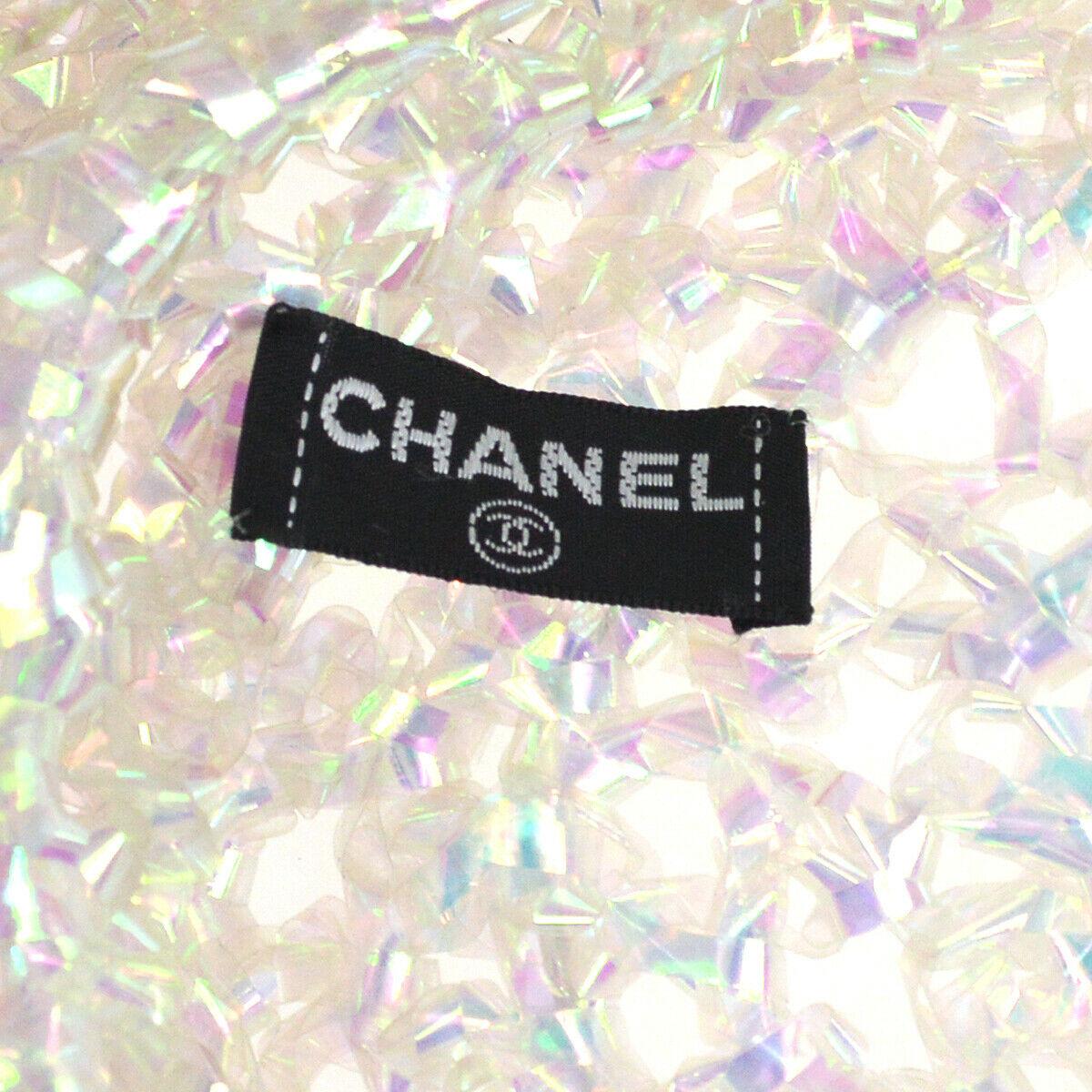 Chanel 1995 Spring Runway Vintage Iridescent Clear Transparent Woven Barbie Hat For Sale 9