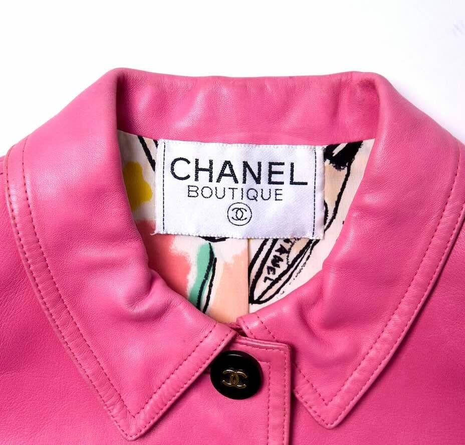 Women's Chanel 1995 Spring-Summer Hot Pink Leather Jacket