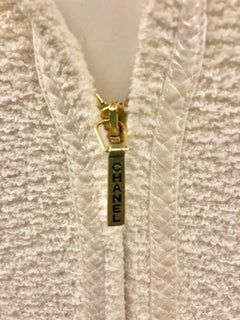 Rare Chanel 1995 White Tweed Short Sleeves Jacket
