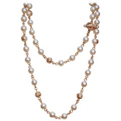 CHANEL 1995P Long faux-pearl beaded necklace Vintage CHANEL 1995P Long faux-pearl beaded necklace
