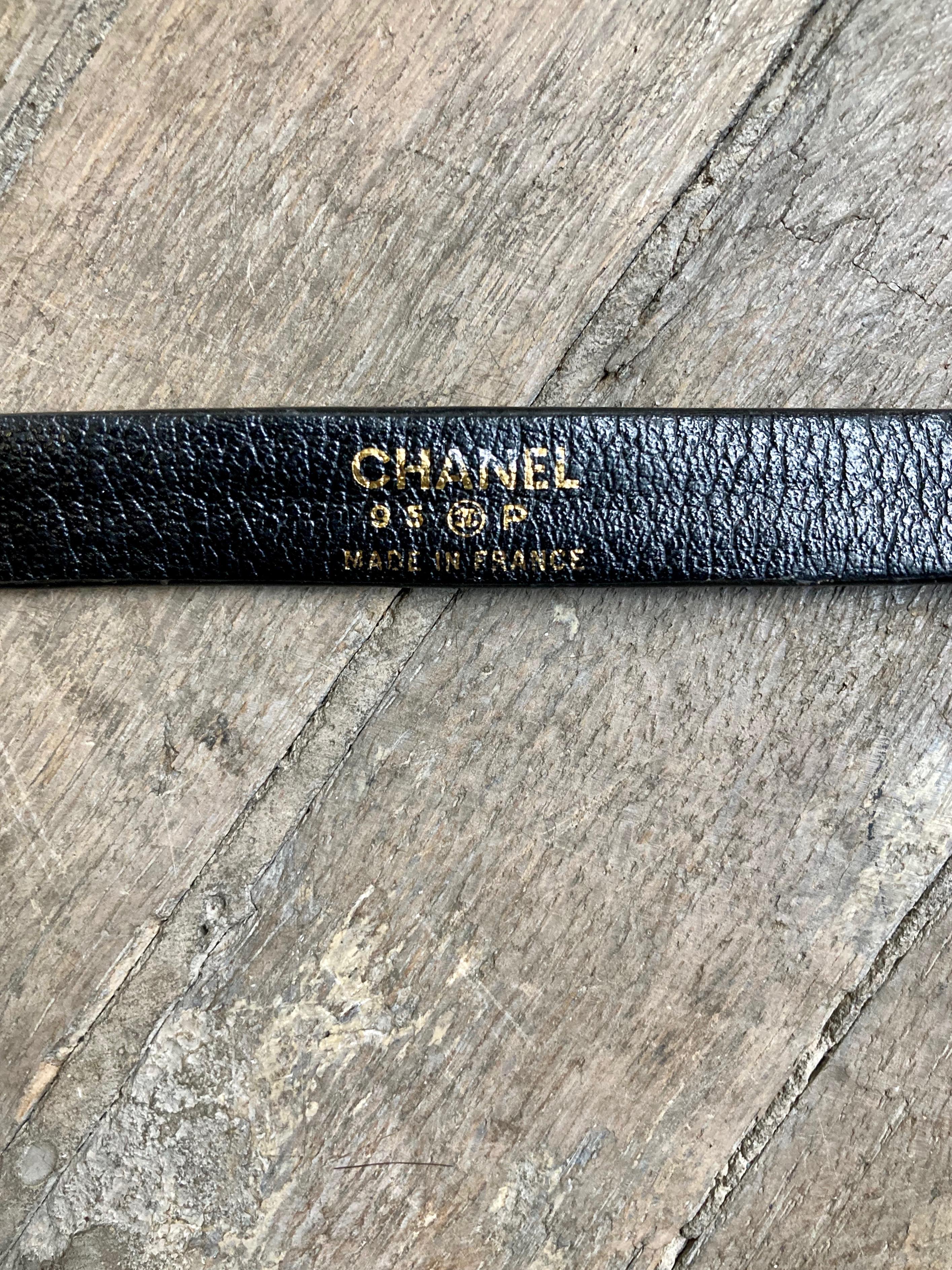 Chanel 1995s Iconic Catwalk Black Patent Leather Belt  2