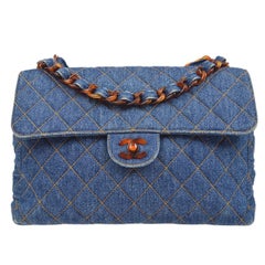 Chanel Pre-owned 1997 CC Denim Cosmetic Case - Blue