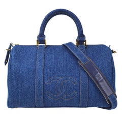 Chanel 1996-1997 Timeless Boston 35 Indigo Denim