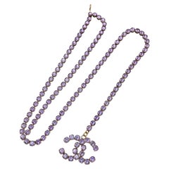 Chanel 1996 Barbie Collection Lilac Rhinestone Belt
