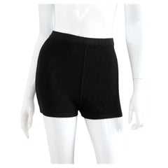 CHANEL 1996 Black Shorts / Hot Pants with CC Logo Embroidery by Karl Lagerfeld
