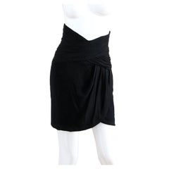 CHANEL 1996 Black Skirt With High Waist & Button Placket by Karl Lagerfeld