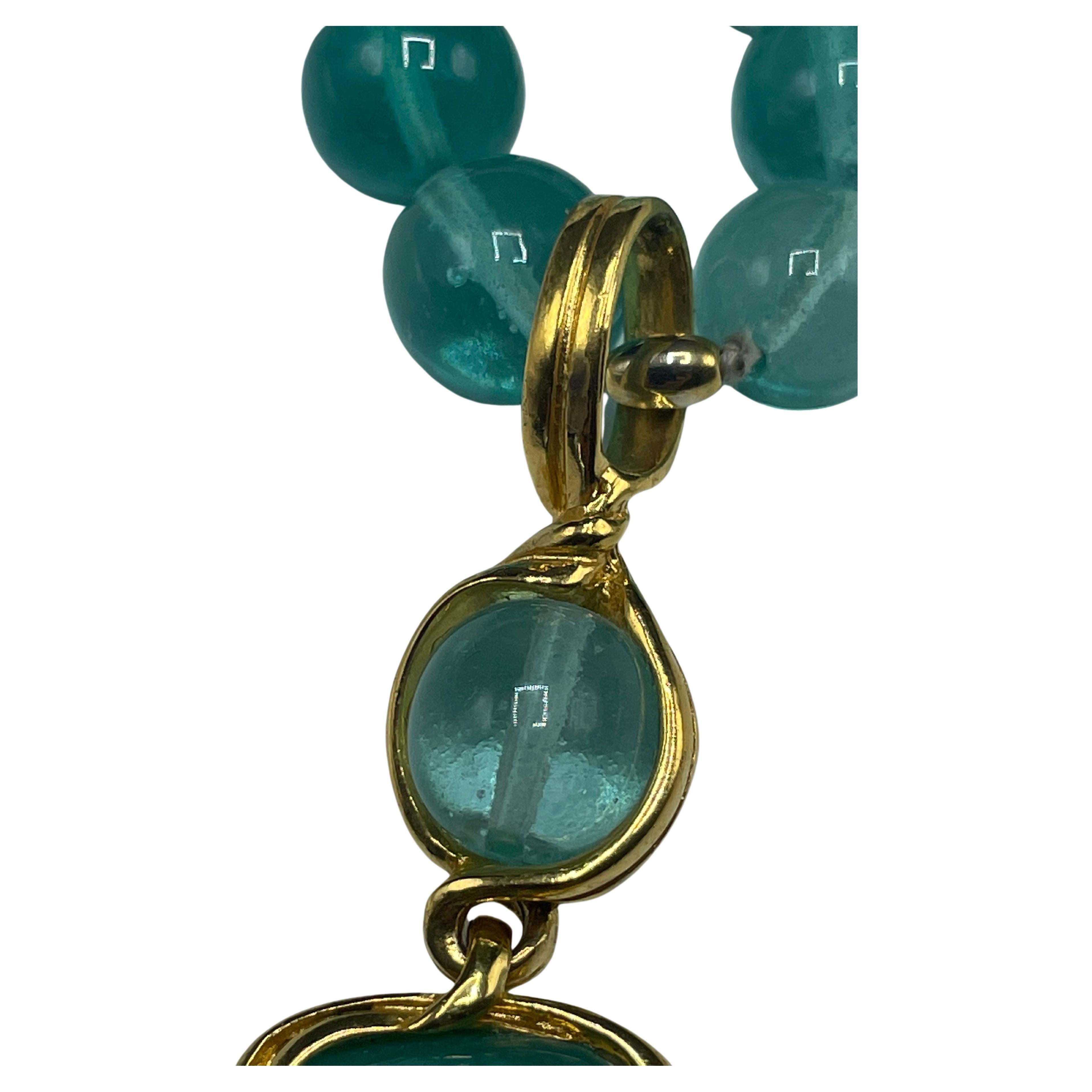 Chanel 1996 Blue Melted Glass Necklace  For Sale 4