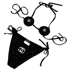 Chanel 1996 Iconic Micro Bikini Sz 36