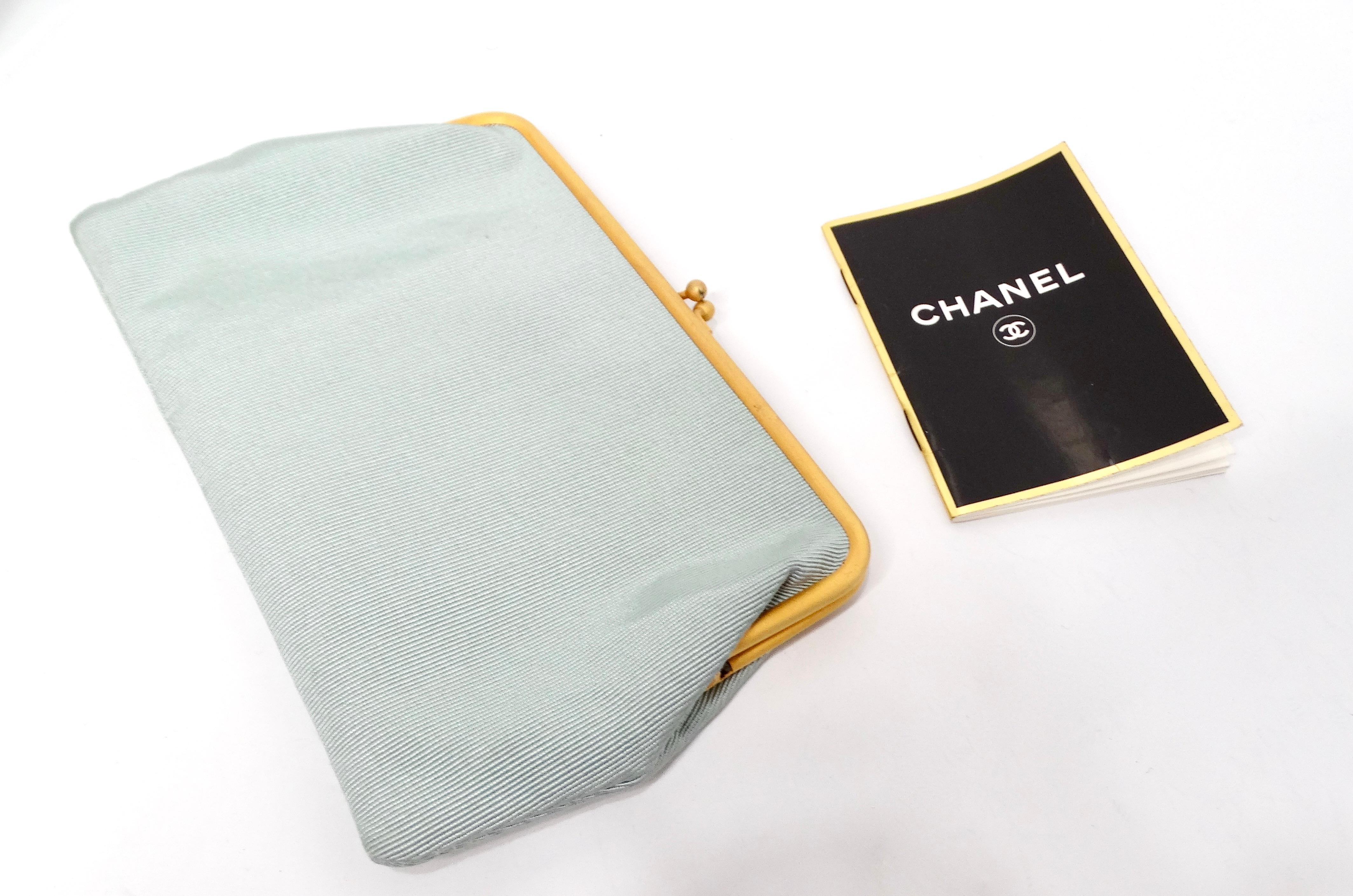Chanel 1996 Mint Green Lambskin Quilted Tote Shoulder Bag With Coin Purse 5