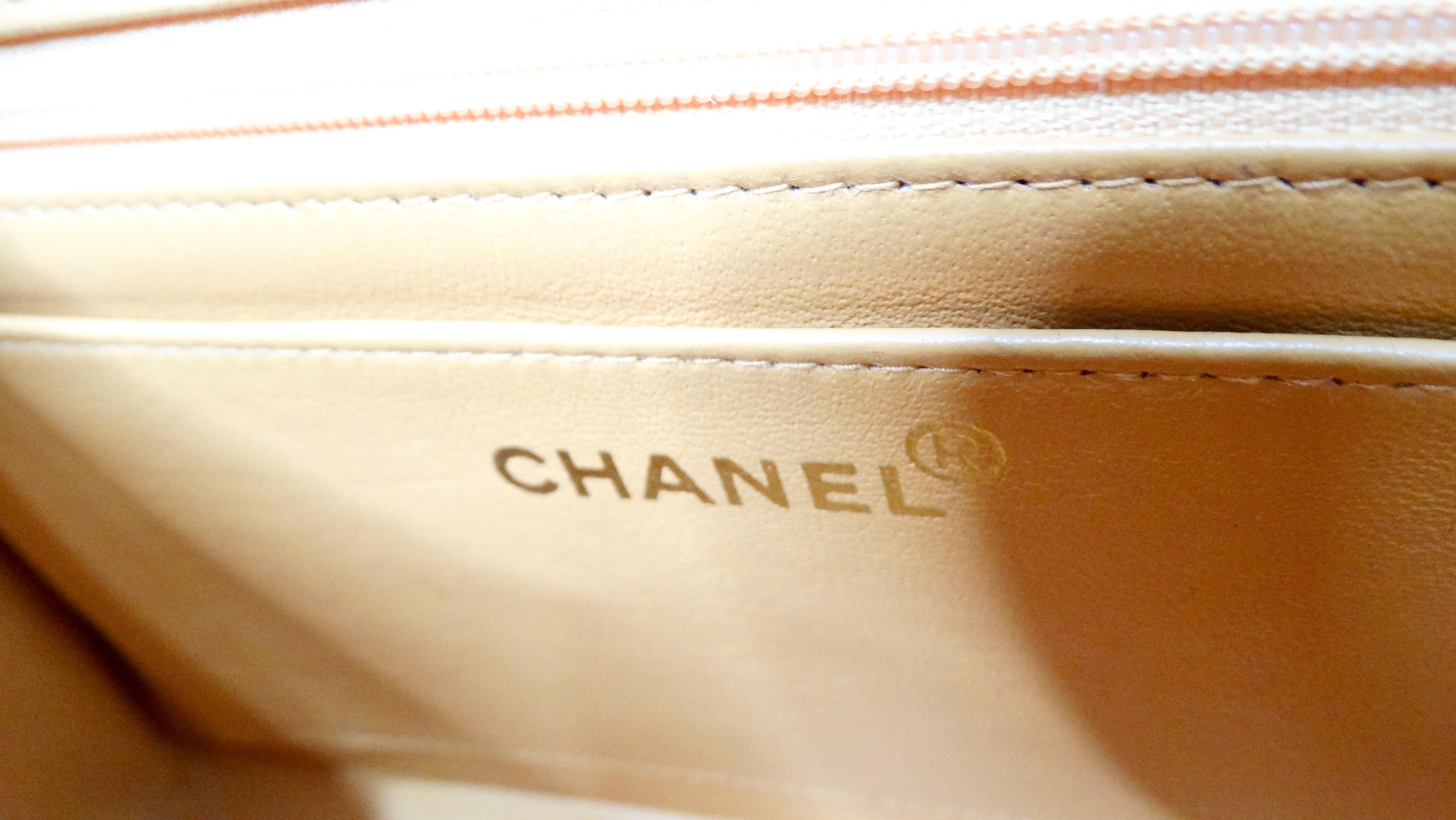 Chanel 1996 Orange Carmel Lambskin Quilted Single Flap Bag With Lacquer Chain 9